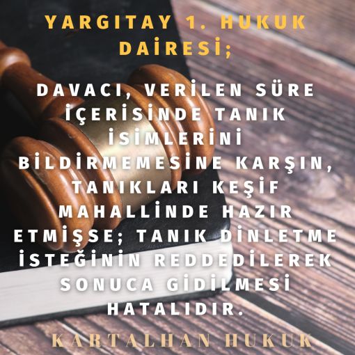 tanık dinletme - yargıtay