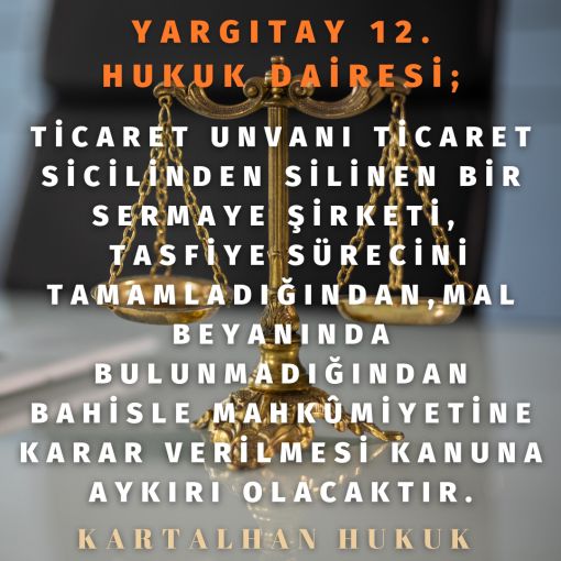 Tasfiye Edilen Şirket Mal Beyanı